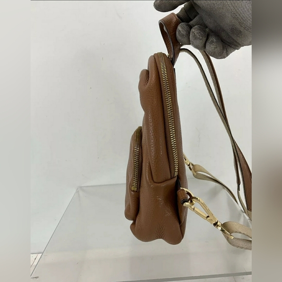 Michael Kors MK Designer Erin Leather Backpack Light Brown - Picture 8 of 10